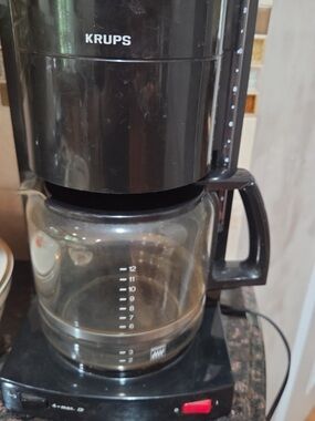 KRUPS Black Drip Coffee Maker with Glass Carafe